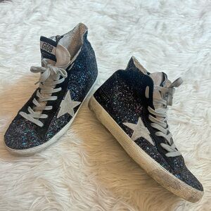 Golden Goose High Top Glitter Sneakers